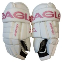 Eagle Custom Aero White & Pink Gloves - Senior