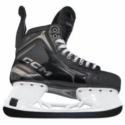 CCM Tacks XF Pro Hockey Skates - Intermediate (2024) -Hockeyvancouver CCM Hockey Skates CCM Tacks XF Pro Intermediate 2024 Black Gray bottom side facing right
