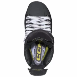 CCM Tacks XF Pro Hockey Skates - Senior (2024) -Hockeyvancouver CCM Hockey Skates CCM Tacks XF Pro Senior 2024 Black Gray top of right skate facing up
