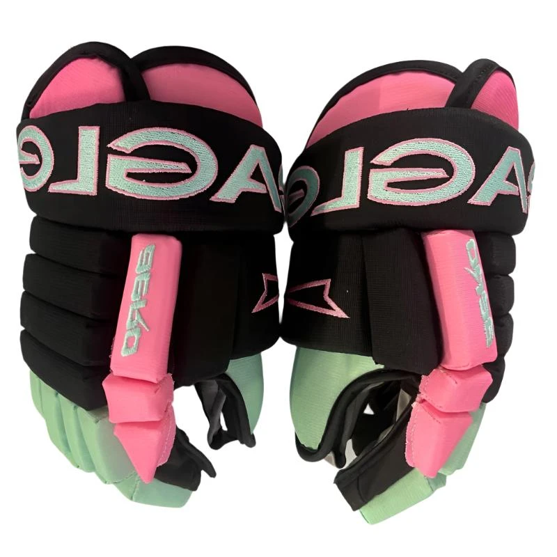 Eagle Aero Black/Pink/Mint "Miami Vice" Custom Gloves - Senior 3 Eagle Aero Black/Pink/Mint "Miami Vice" Custom Gloves - Senior